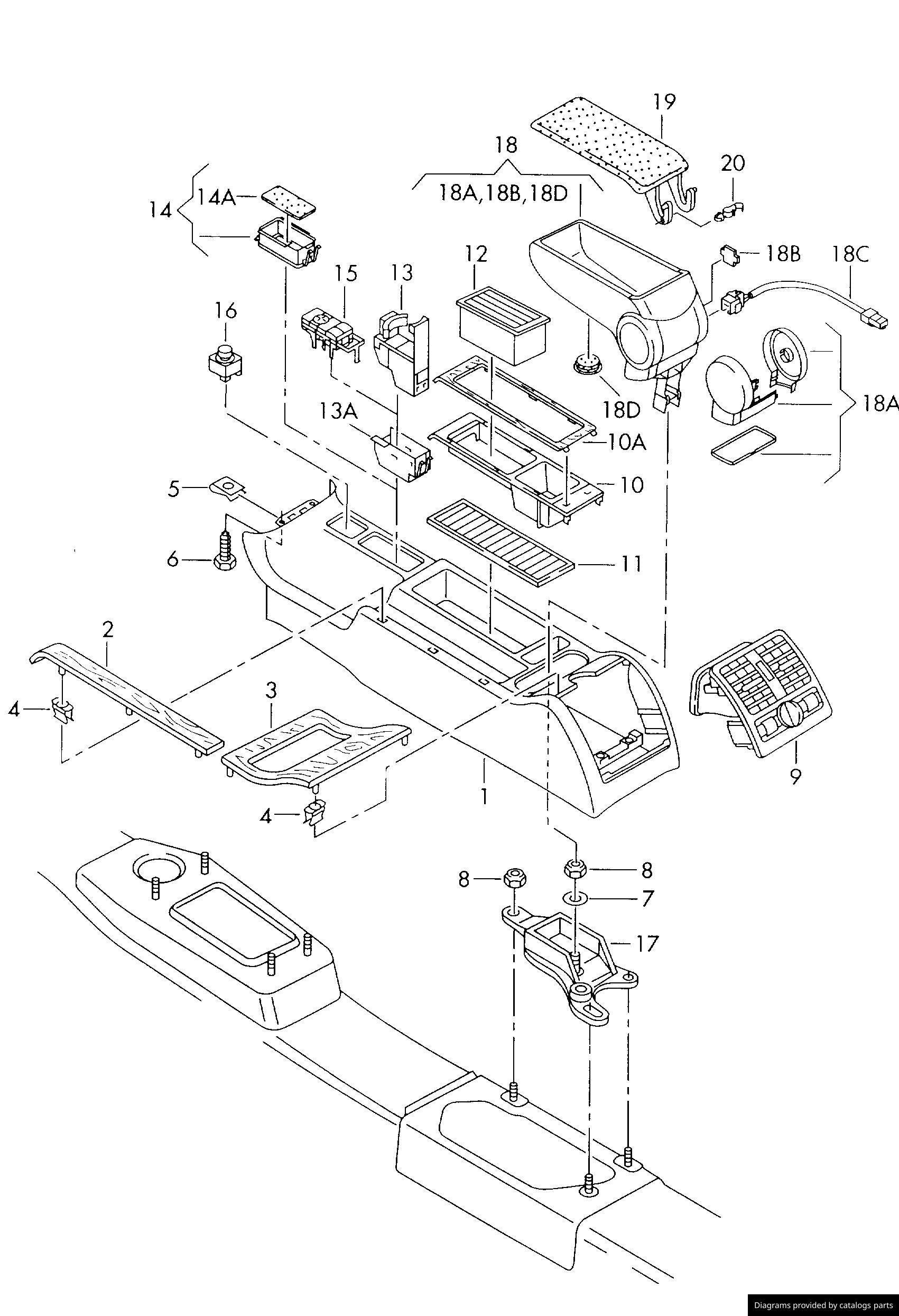 Compartiment depozitare rotativ bej Audi A6 (1999-2005)