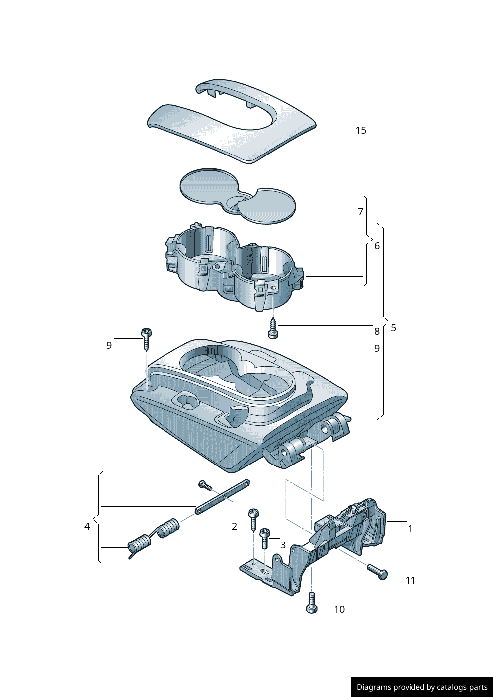 Cotieră de mijloc Bej Cardamom Audi Q7 (2007-2015)