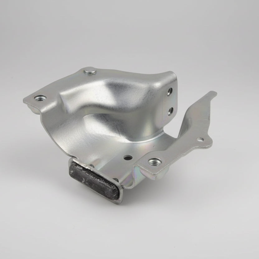 Metallic car part on a white background