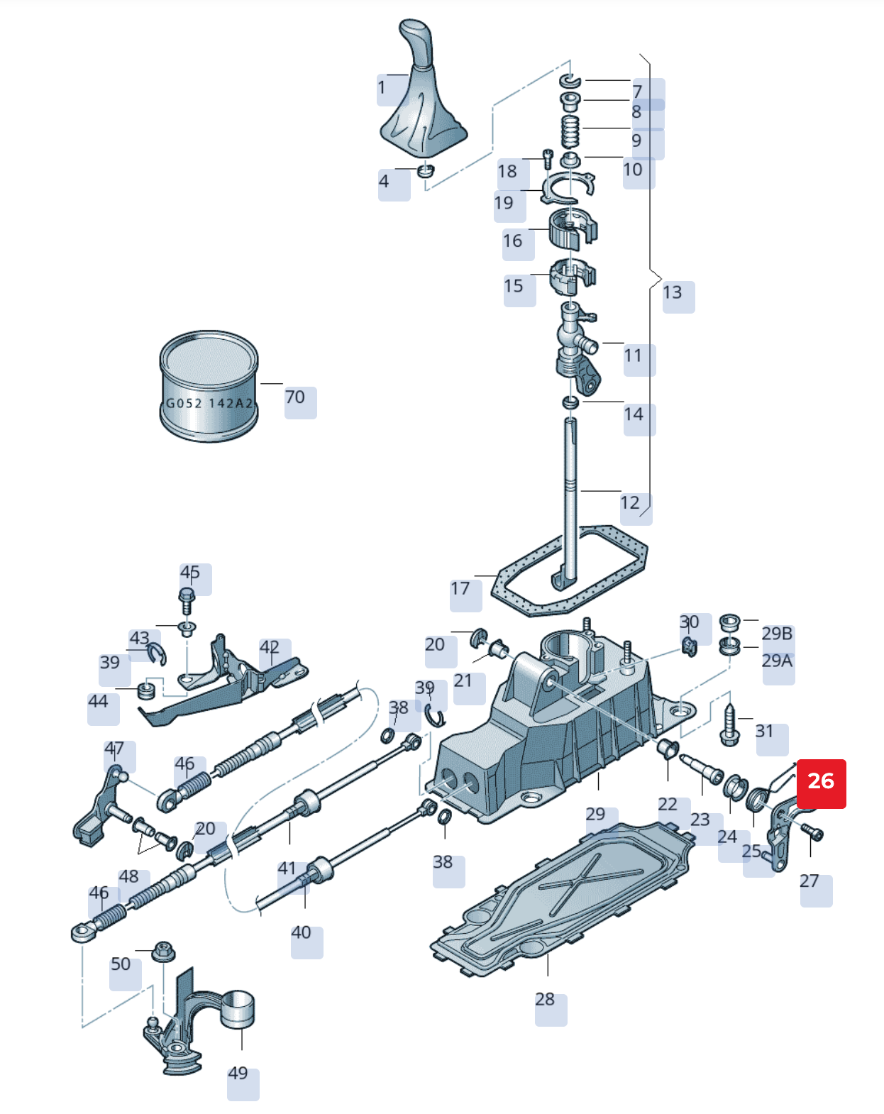 Unghi opțional transmisie OEM 6N0711611C Volkswagen Polo 6N/Audi A2/Seat Arosa (1995-2006)