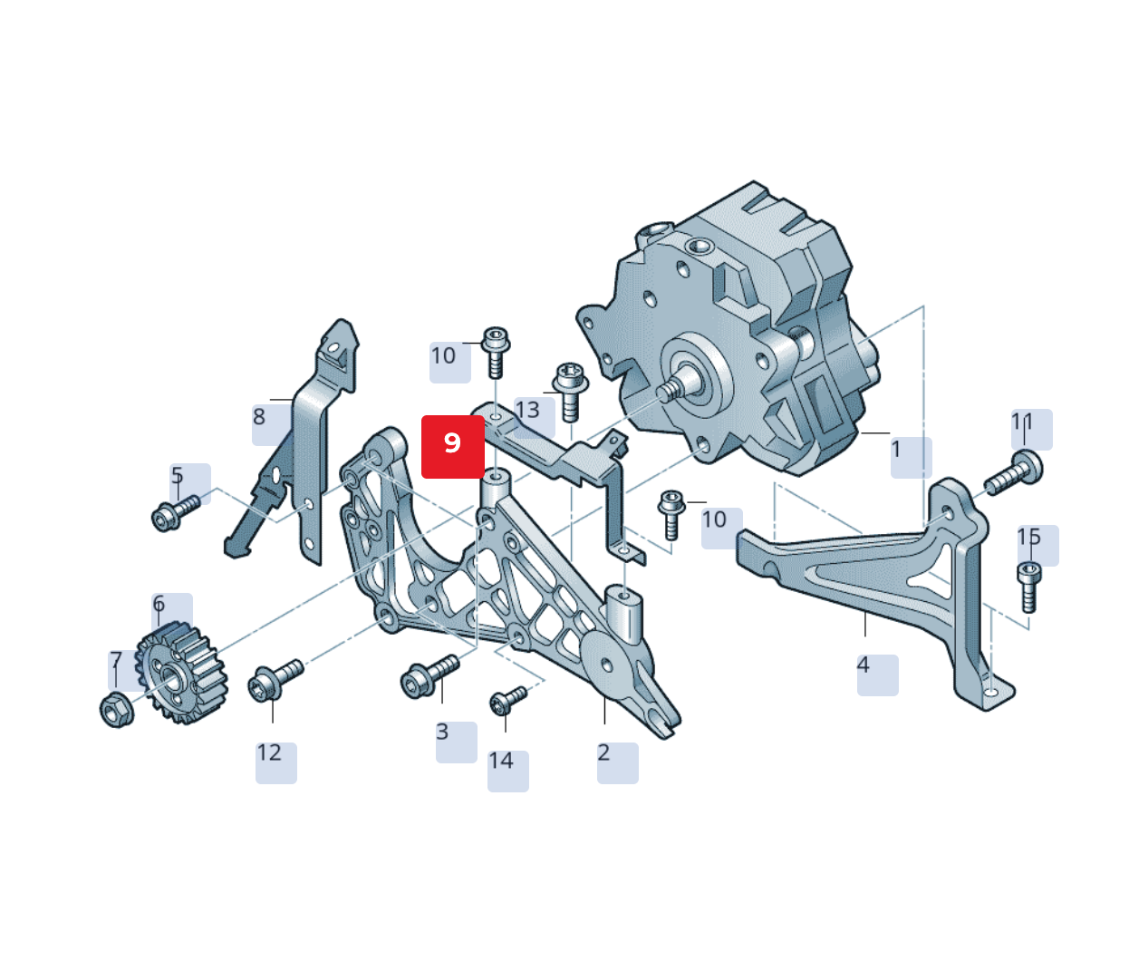 Suport pompa presiune înaltă OEM 059130180C Audi A4/A5 (2008-2016)