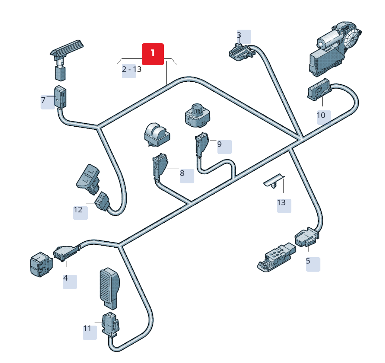Cablu electric panou ușă OEM Audi A3 8P / RS3 8P (2008-2013)