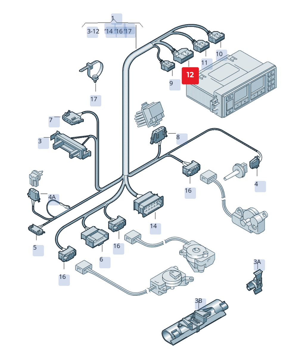 Carcasă contact plat cu mecanism blocare pentru unitatea de control multifuncțională OEM 4A0972883C