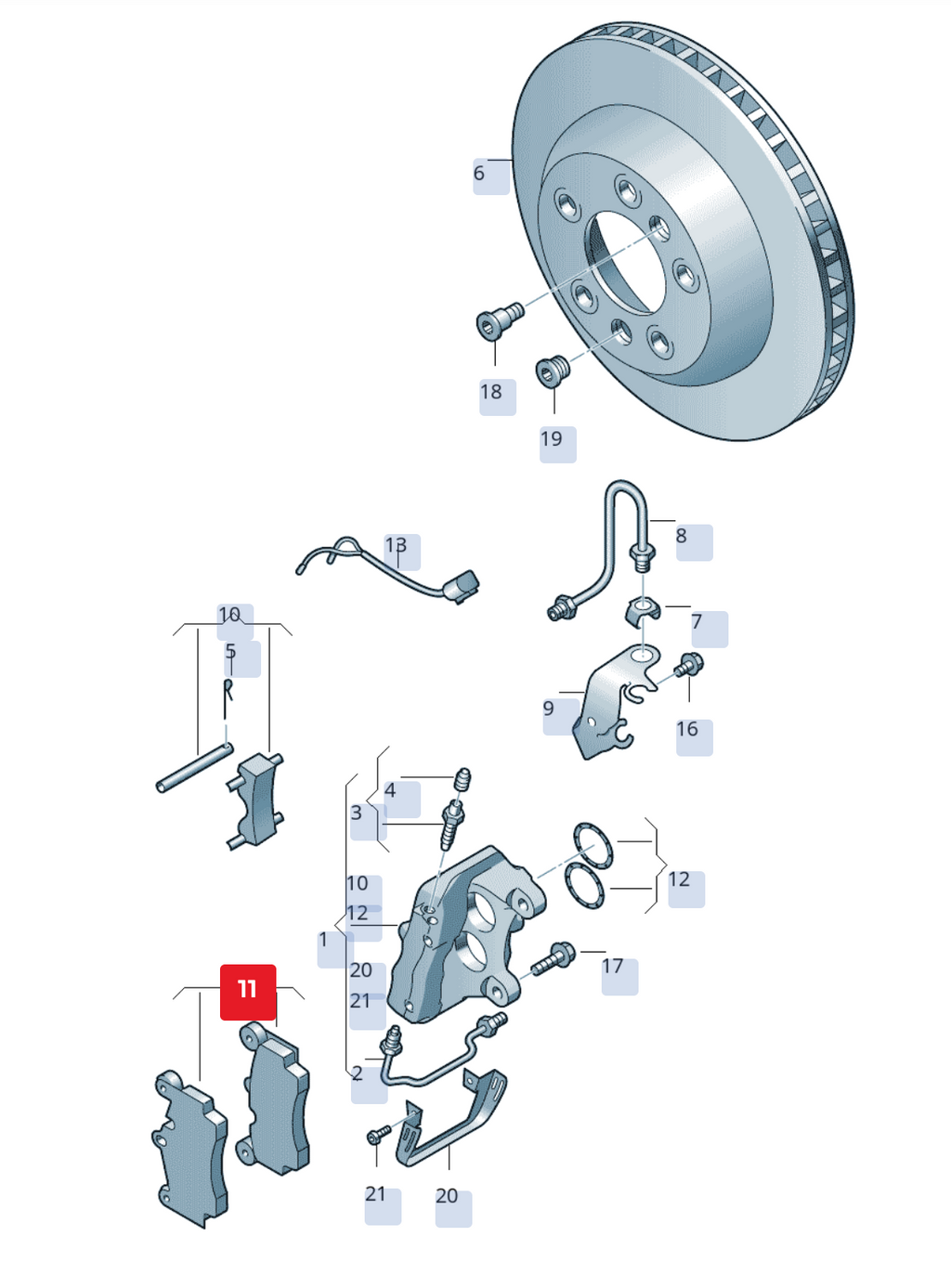 Set plăcuțe frână OEM Audi Q7 4L (2007-2009) - cod 7L5698451