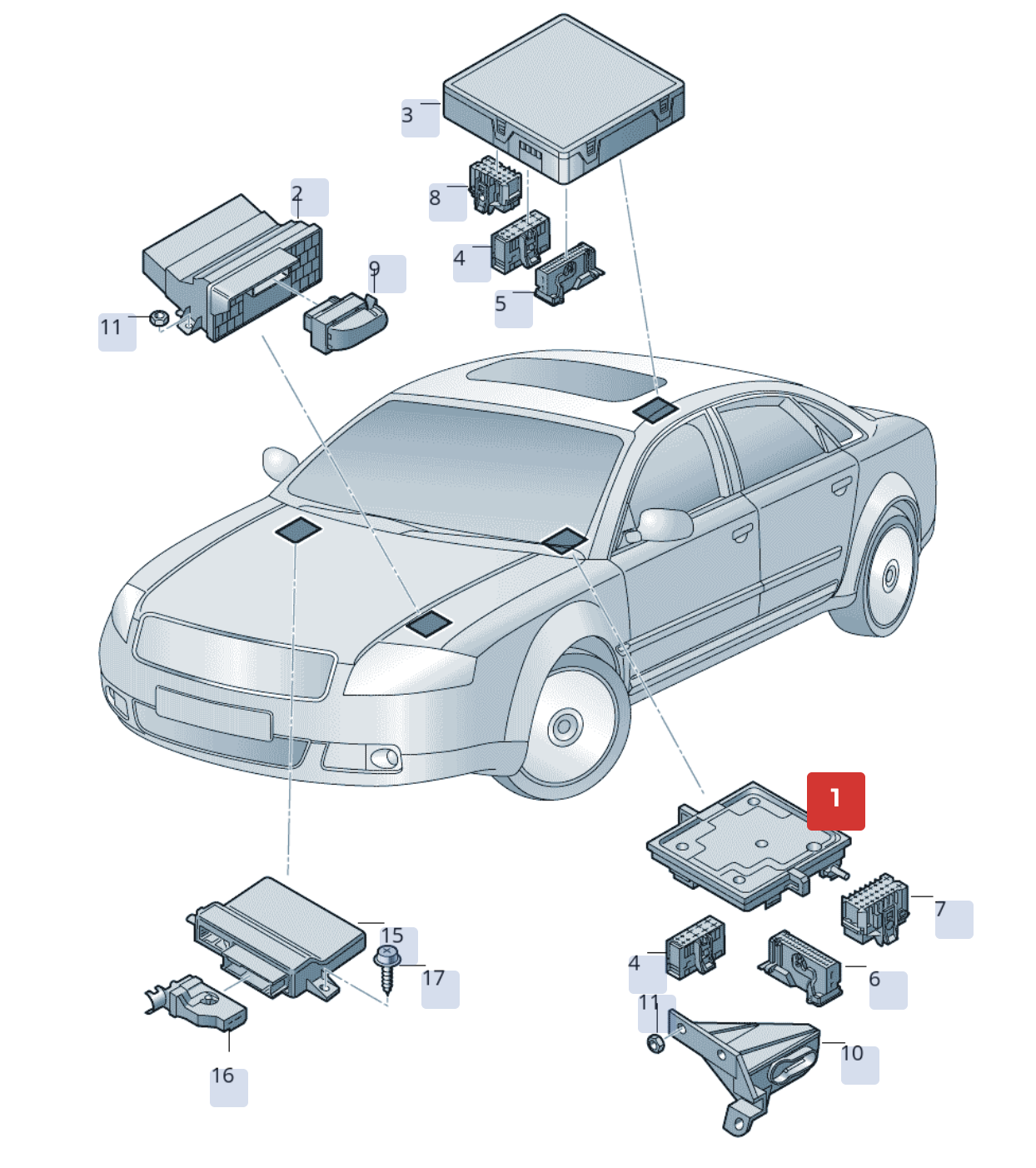 Unitate de control alimentare la bord OEM Audi A6/Q7/RS6 (2008-2015)