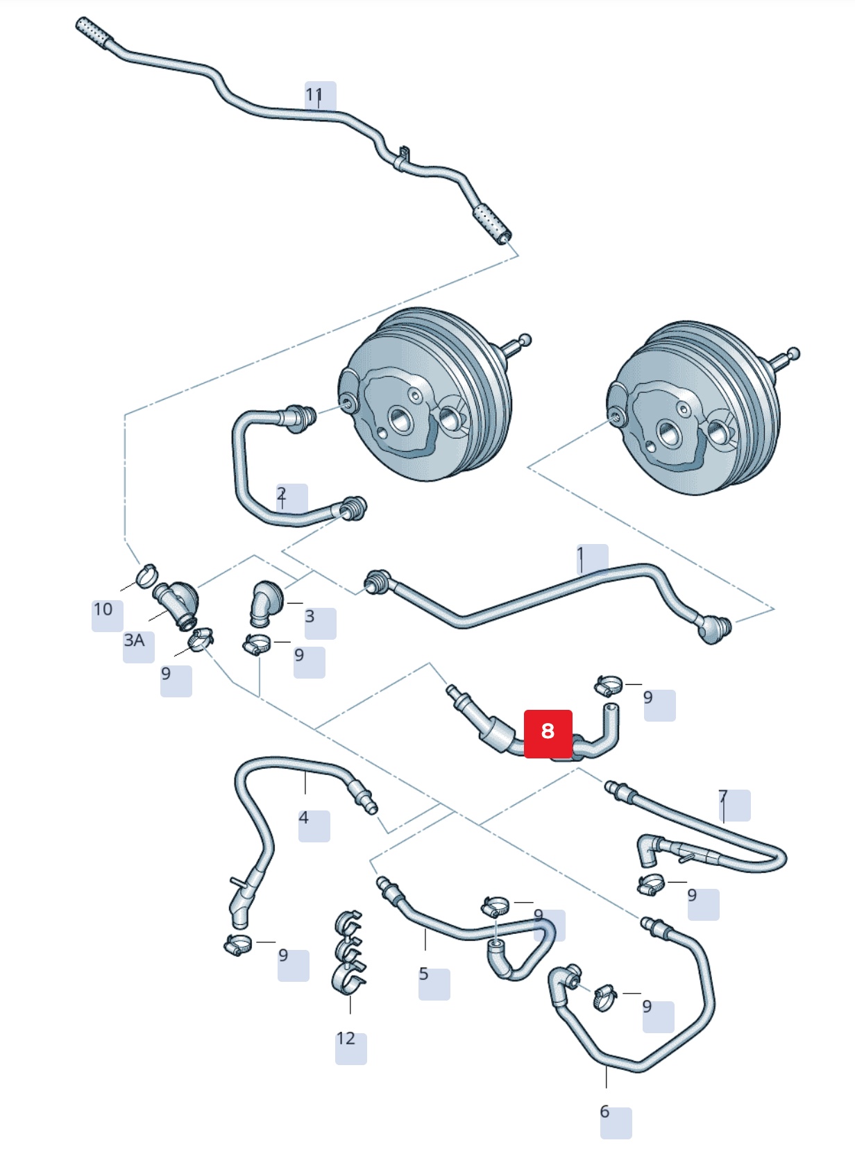 Conductă vacuum OEM Audi A4/A5 generația 8K/8T/8F (2010-2017)