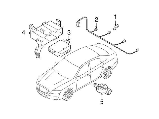 Unitate de control cu software pentru asistența la parcare OEM Audi A6 4F (2005-2011)
