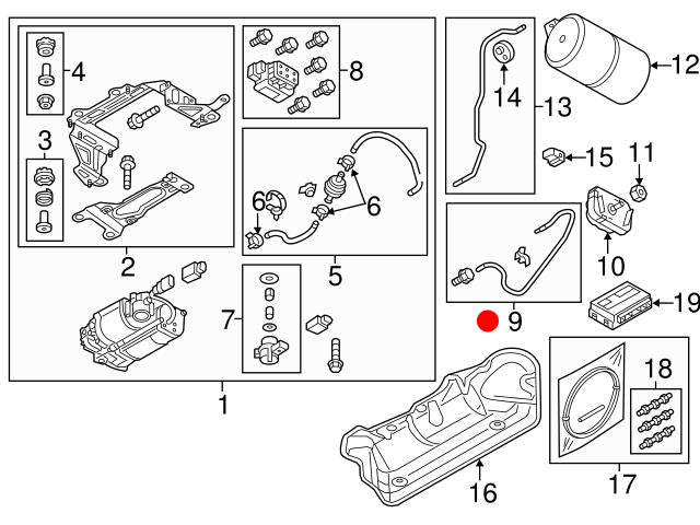 Set reparație suspensie pneumatică OEM Audi A8/S8 Quattro 4H (2010-2017)