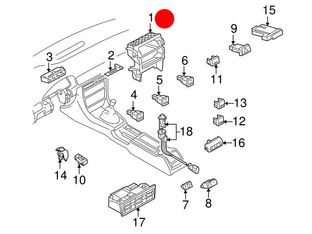 Suport consolă centrală OEM Audi A4 / S4 / RS4 8E (2001–2008)