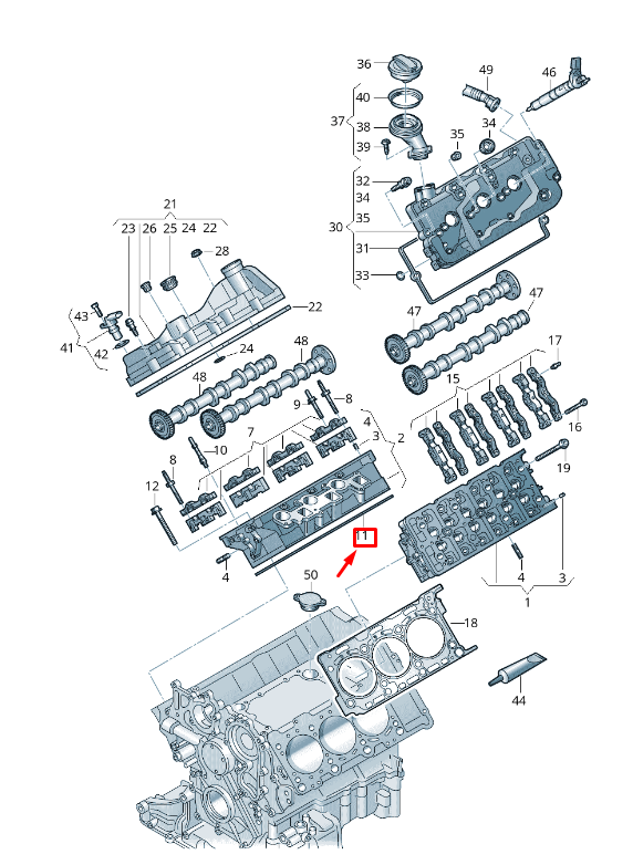 Garnitură chiulasă motor (metalică) OEM Audi/Volkswagen 059103148AJ