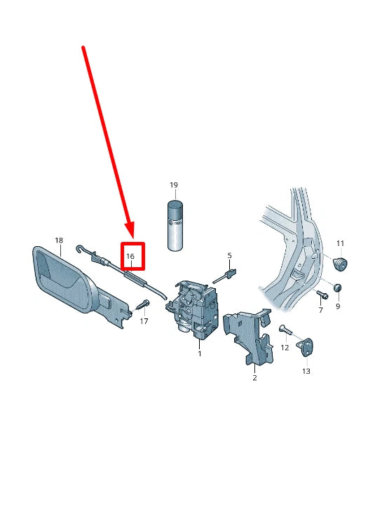 Cablu mâner interior ușă față Volkswagen Golf V/VI, Jetta III (2006-2014)